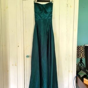 Satin Strapless Corset Back Prom Dress Gown Size 8